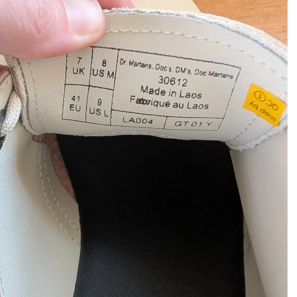 Dr. Martens‎ 8053 Quad Platform Pisa Leather Shoes Parchment Beige 30612 US 9 L